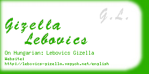 gizella lebovics business card